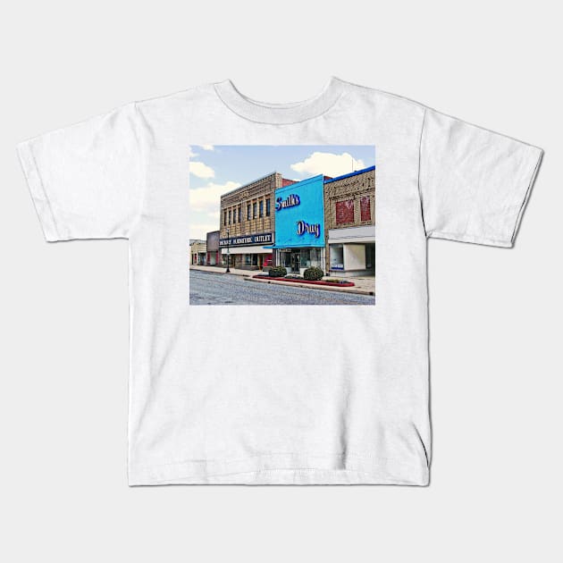 Smith Drugs and Hickory Furniture Outlet Kids T-Shirt by Rodwilliams